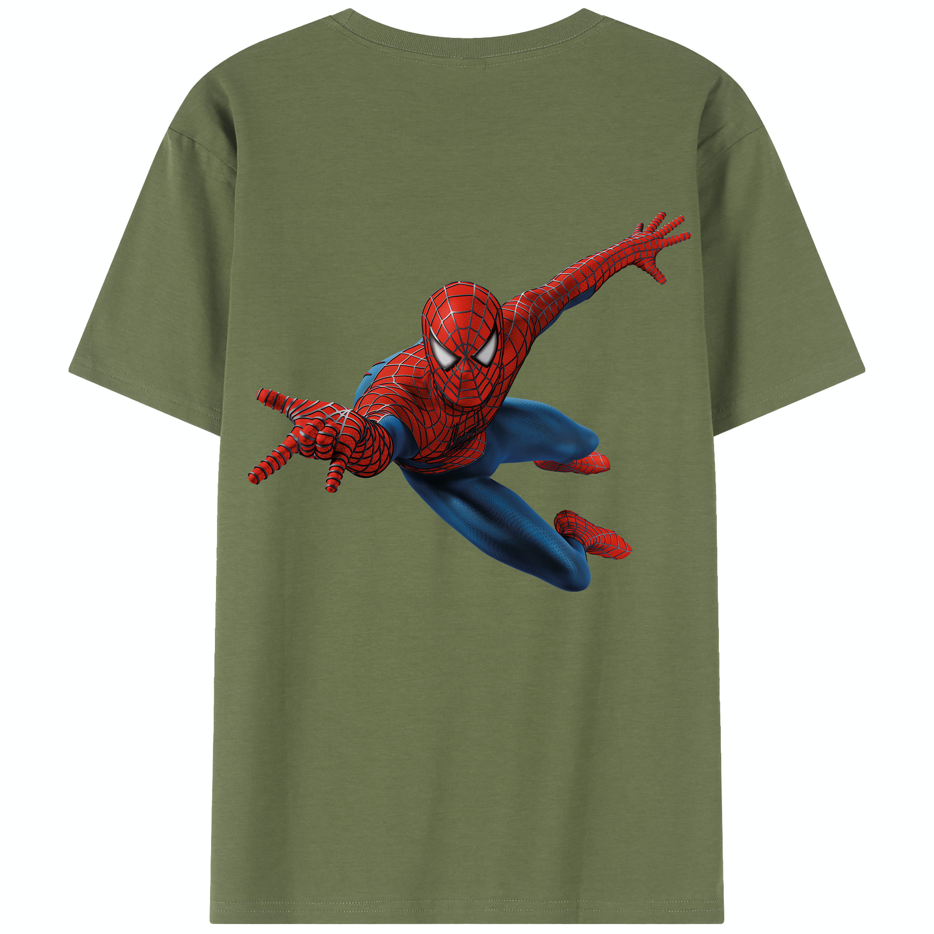 （画像用） Spider Man スパイダーマン 綿100％半袖Tシャツ（背面プリント）